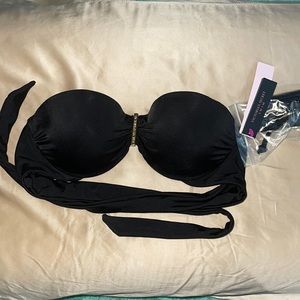 NWT 32A Victoria’s Secret Push up Bandeau Swim top